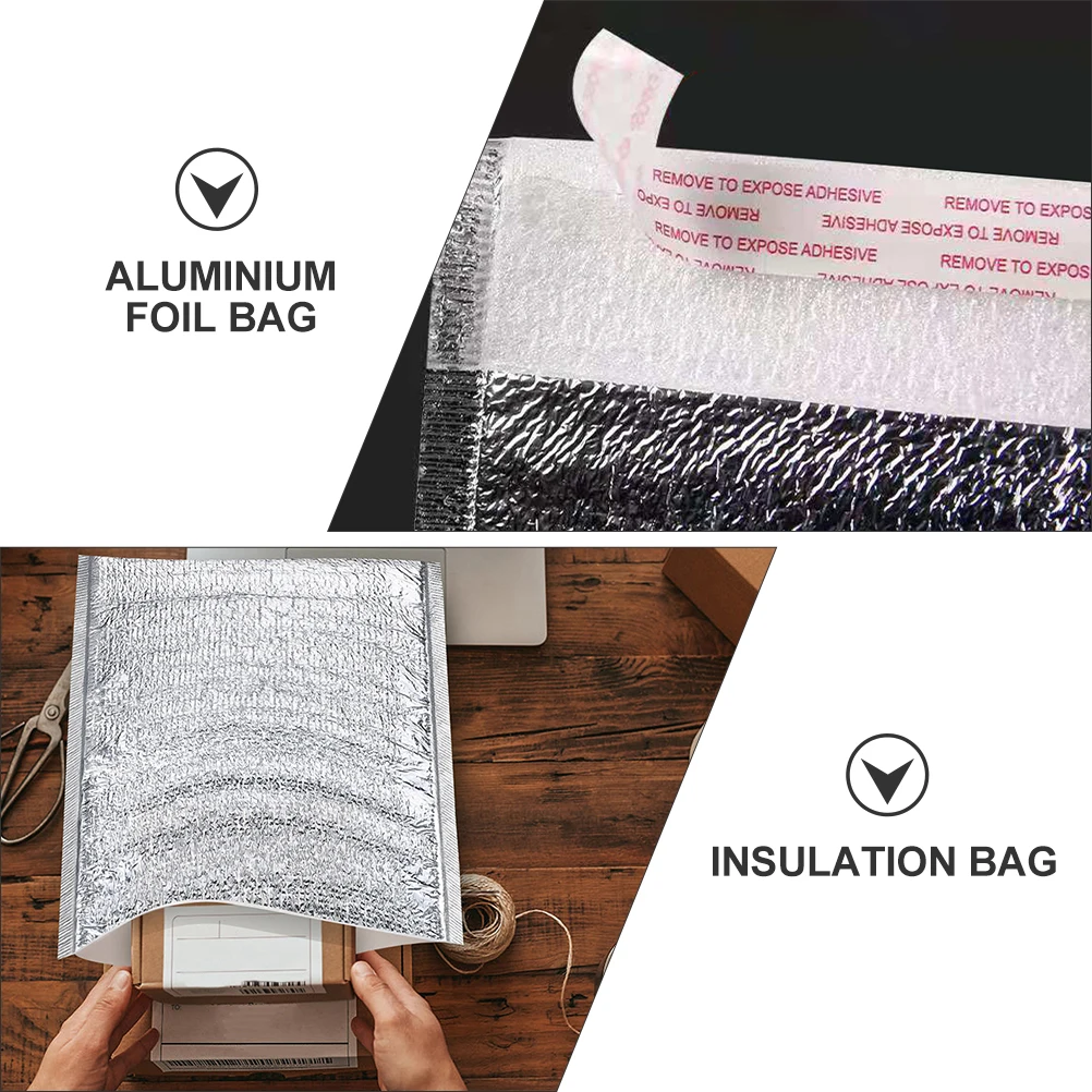 

20 Pcs Insulation Bags Thermal Insulated Mailers Food Take Out Container Shopping