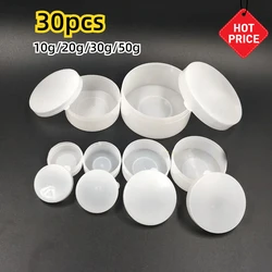30pcs 5g/20g/30g/50g Empty White Plastic PP Cosmetic Jars Skin care Containers Lotion Bottle Face Soft Cream Sample Pot Gel Box
