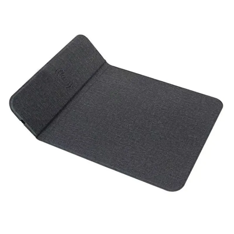 

A003 Portable Wireless Charging Pad 15W PU Leather Foldable Mouse Pad Stand - Multifunctional Desktop Charger