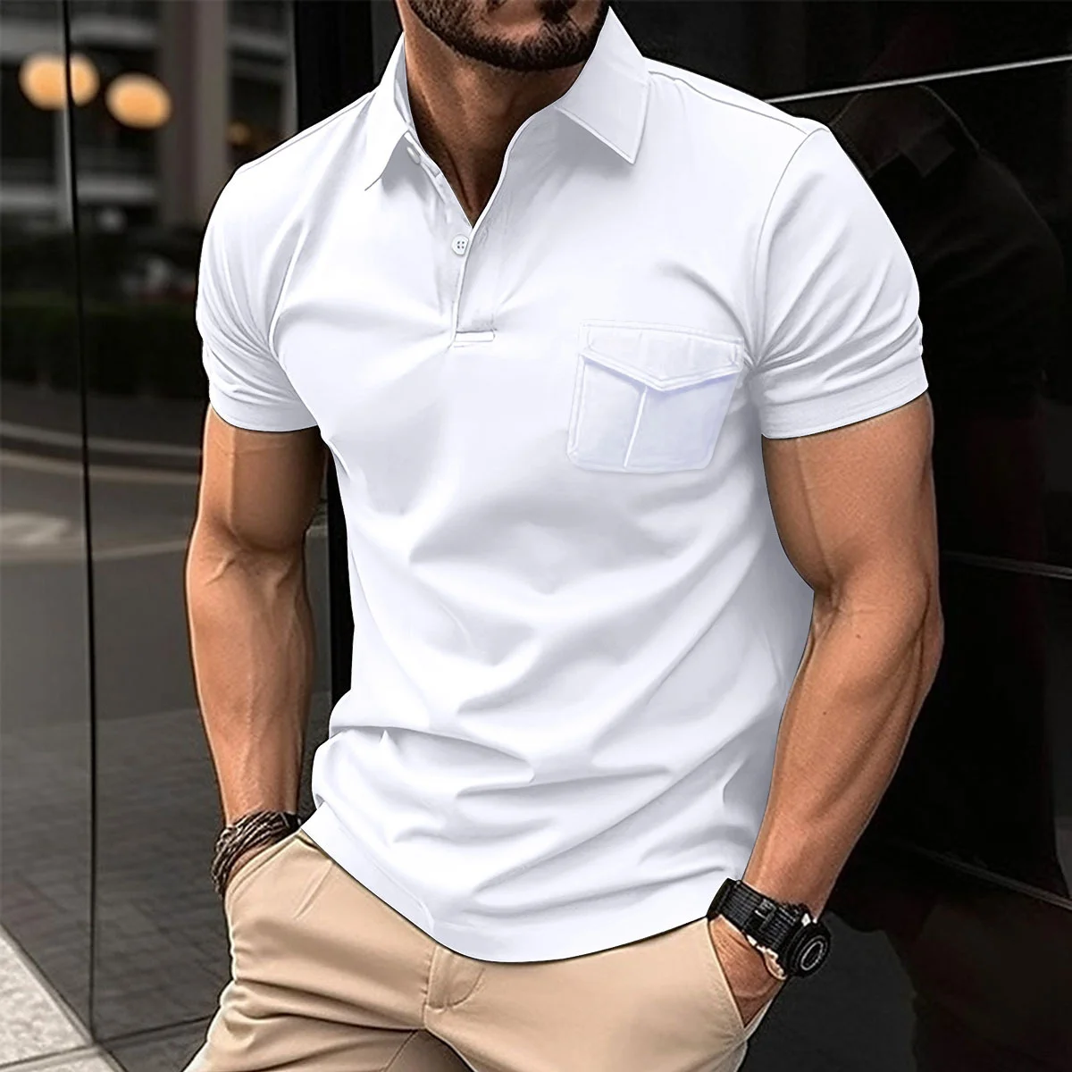 

Men's casual sports fashion short-sleeved Polo shirt clothing new summer Polo shirt T-shirt short-sleeved polo shirt