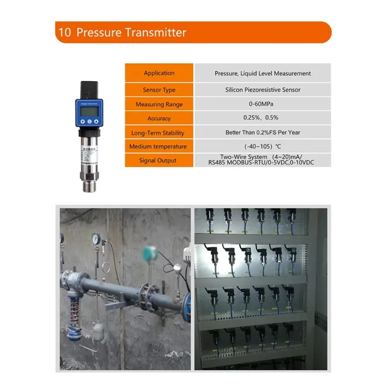 

Pressure Meter 4-20ma 0-10v Water Pressure Transmitter Explosion Proof Pressure Sensor
