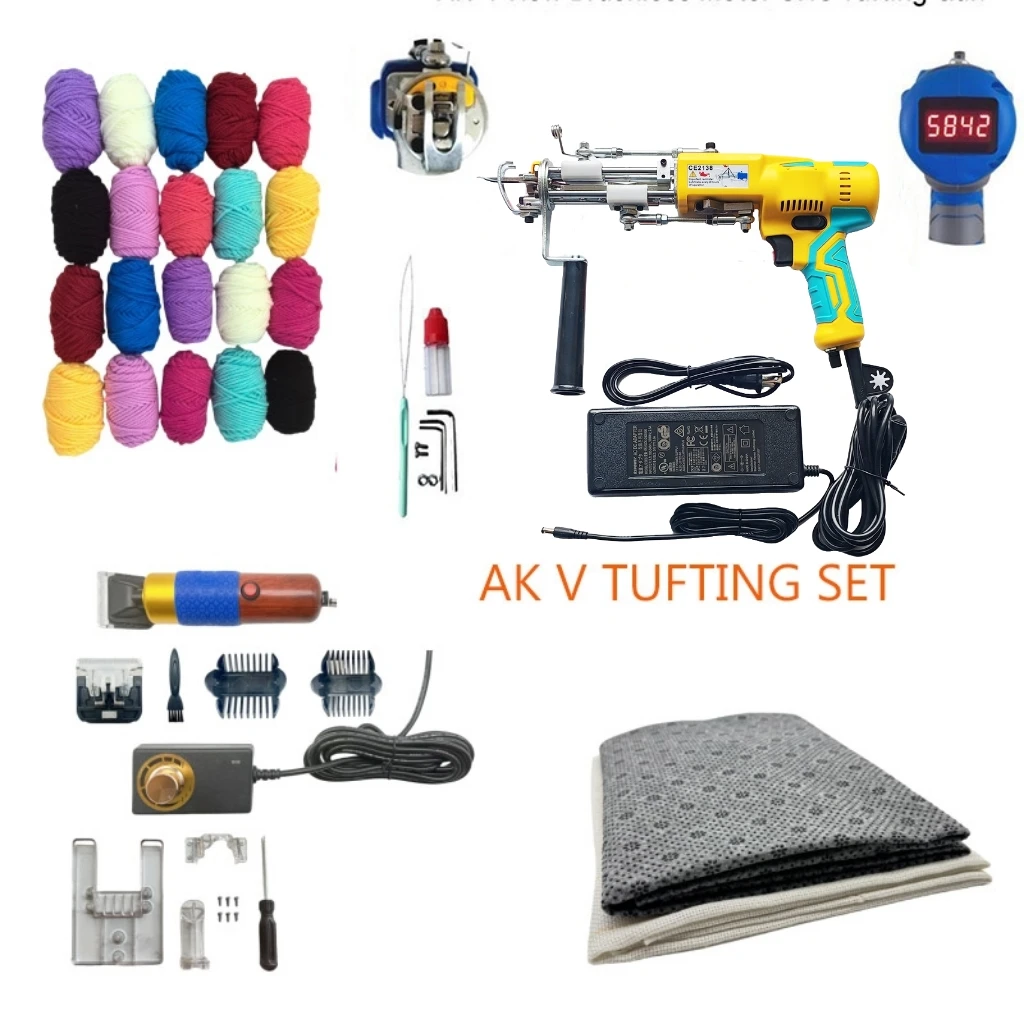 

Full Set Ak-V Tufting Kit Automatic Practical Home Use Making Rug AK-V Electric Hand Tufting Set