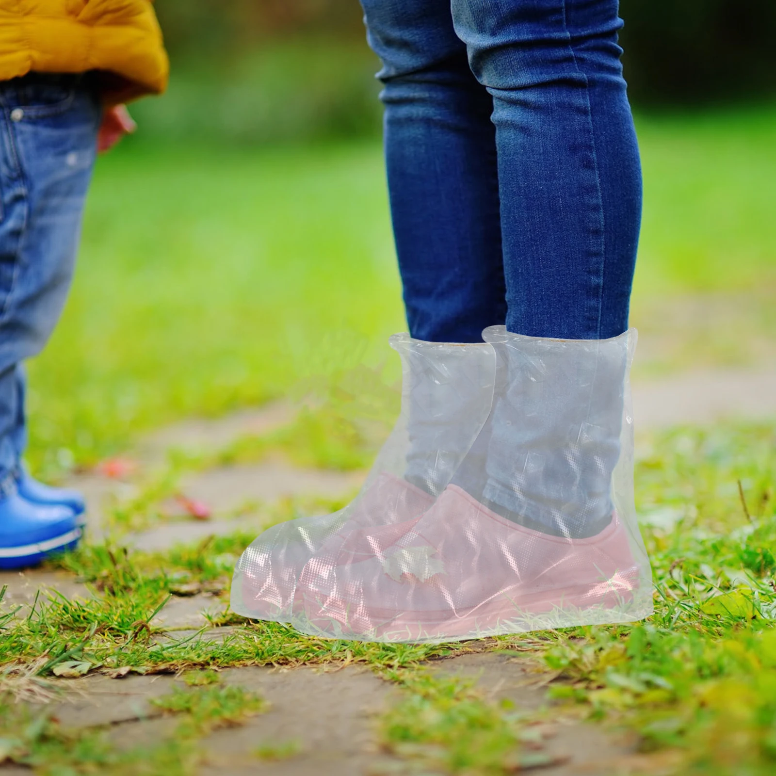 50 Uds. Cubiertas impermeables para zapatos Pe boca elástica práctica duradera lluvia al aire libre