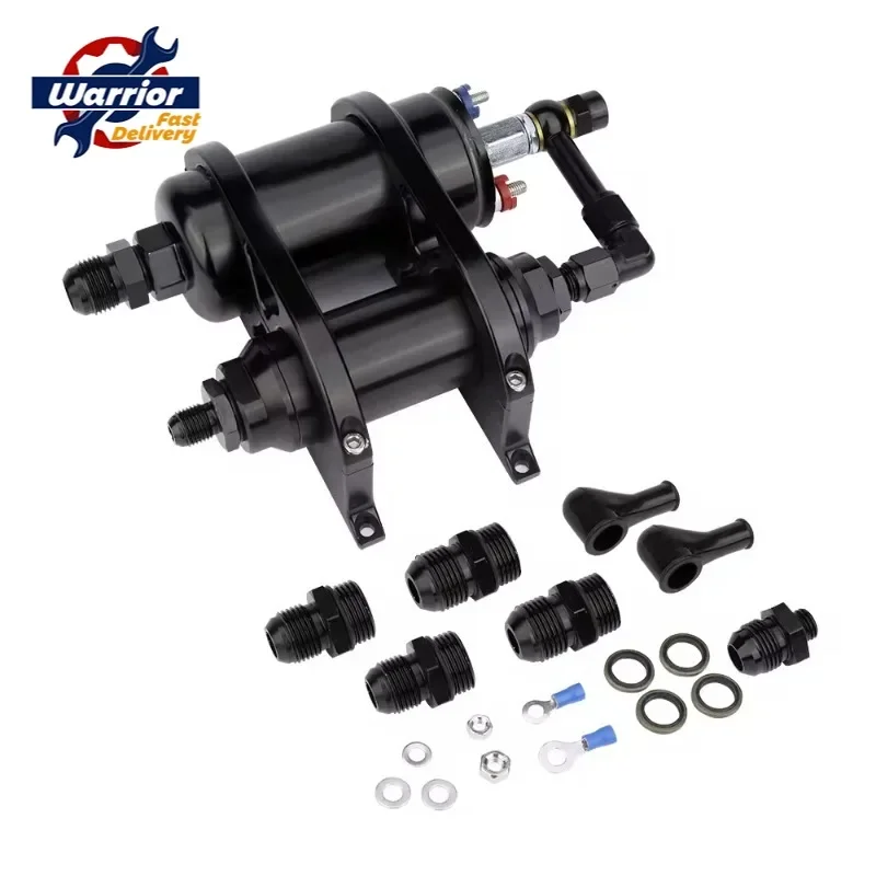 High Pressure Fuel Pump 300LPH Inline External Fuel Pump+8AN Outlet 044 Check Vavle Carbon Brush+Carbon Commutator Replaces