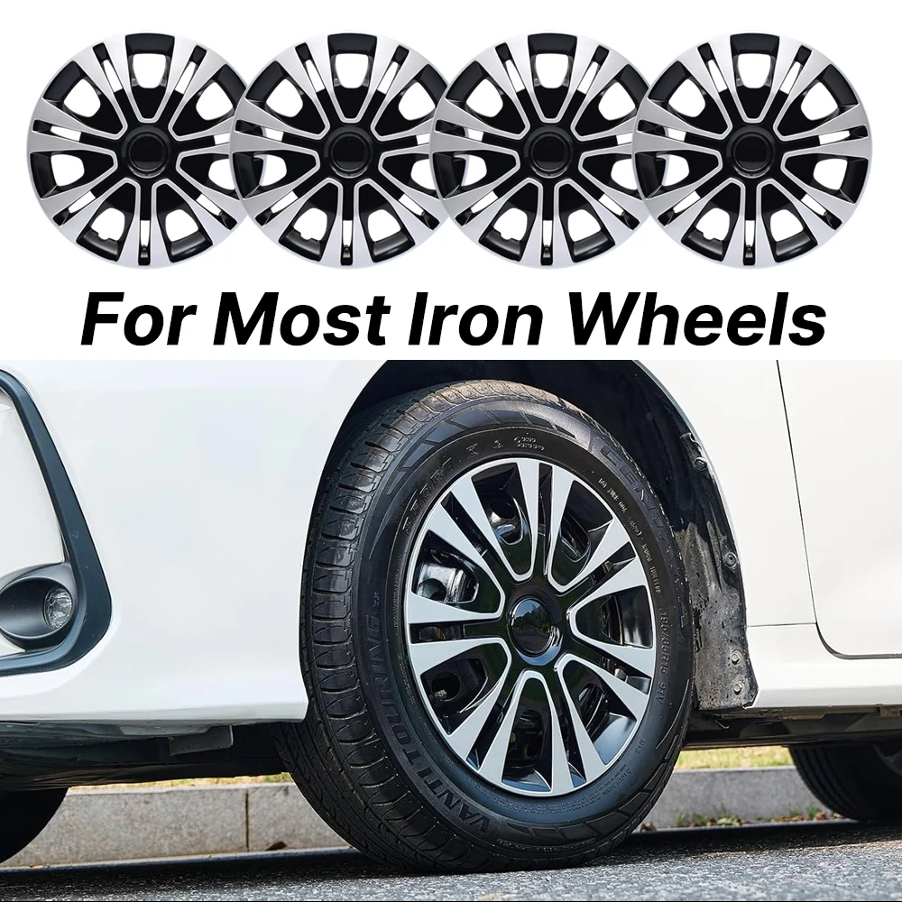 

15-дюймовая крышка ступицы в стиле лепестка для железного обода, набор из 4 стальных колесных крышек, сменный колпак для шин R15