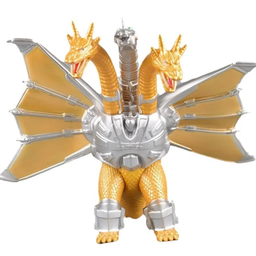 

Mechanical Three Headed Dragon Ghidorah Anime Movie Peripherals Soft Rubber Monster Toy Model Dinosaur Children's Christmas Gift