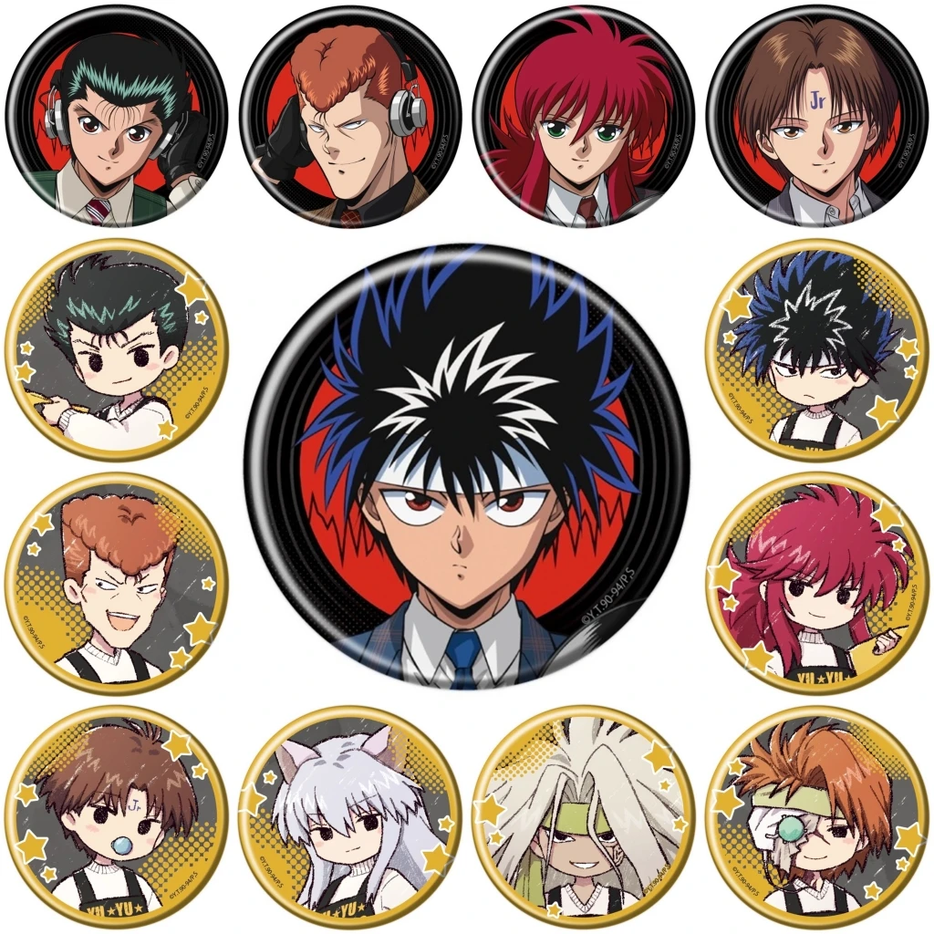 

58 мм аниме YuYu Hakusho Kawaii Urameshi Yuusuke Yukina Genkai косплей костюм значок булавка SPTE жесть брошь ﻿ Опора Xmas Gilf