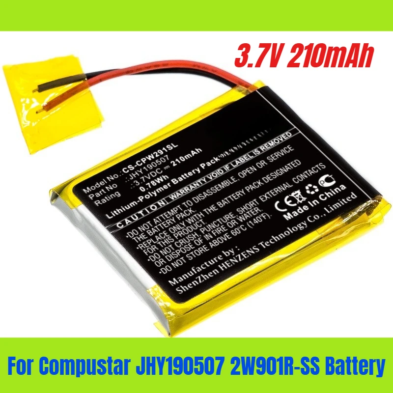 3.7V 210mAh for Compustar JHY190507 2W901R-SS Battery