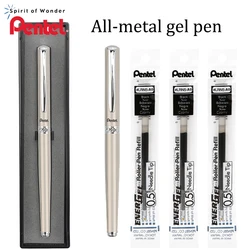 Japan Pentel Stainless Steel Metal Gel Pen 0.7mm Black Ink Ballpoint Pen Replaceable Refill Office Accessories Cute Stationery