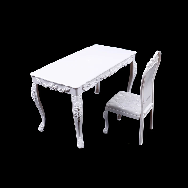 Dollhouse 1:6 Kitchen Furniture Accessories Dining Table Chair Computer Office Desk Chair For Doll House Decor Kids Toys