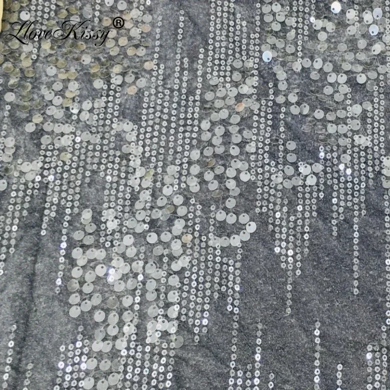 New Velvet Fabric 3+7mm Sequin Fabric Pink White Gray Black Apricot Embroidered Glitter Fabrics DIY Suit Party Dress Width:125CM