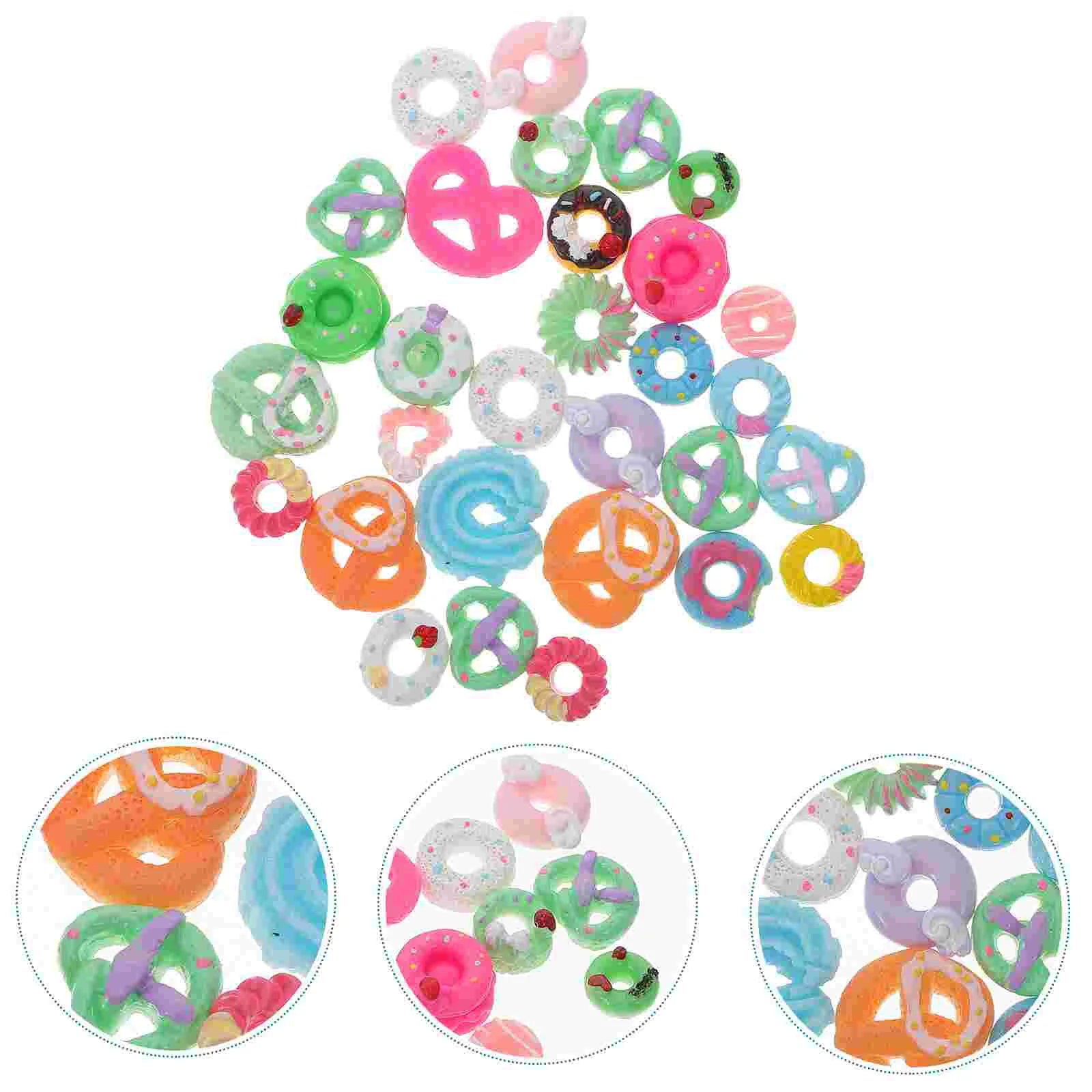 30 Pcs Cream Gum Miniature Food Dessert Charm Resin Cake Decorating Charms