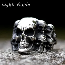 2022 NEW Men's 316L stainless steel rings high quality Vintage punk skull with fashion Gothic Motorcycle Jewelry free shipping