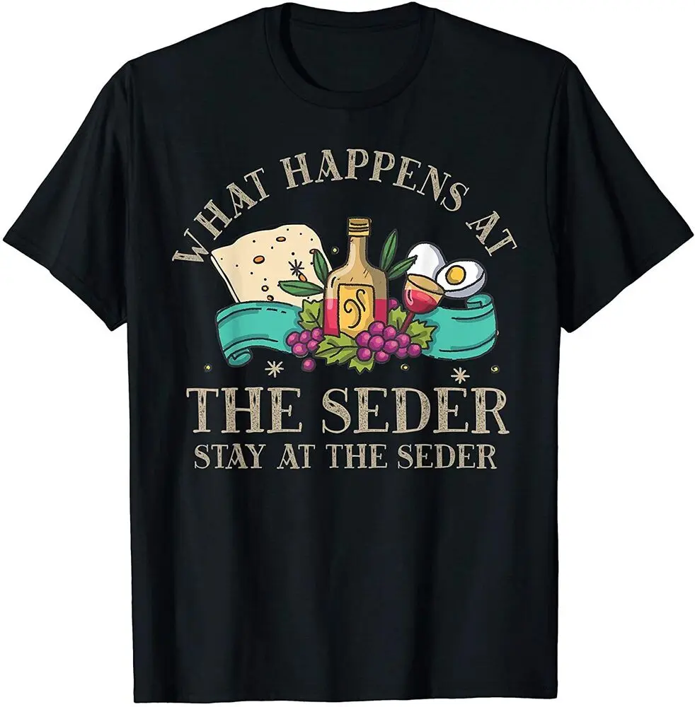 Passover What Happen At Seder Funny Seder Jewish Holiday T-Shirt  Anime Graphic T-shirts for Men Clothing Women