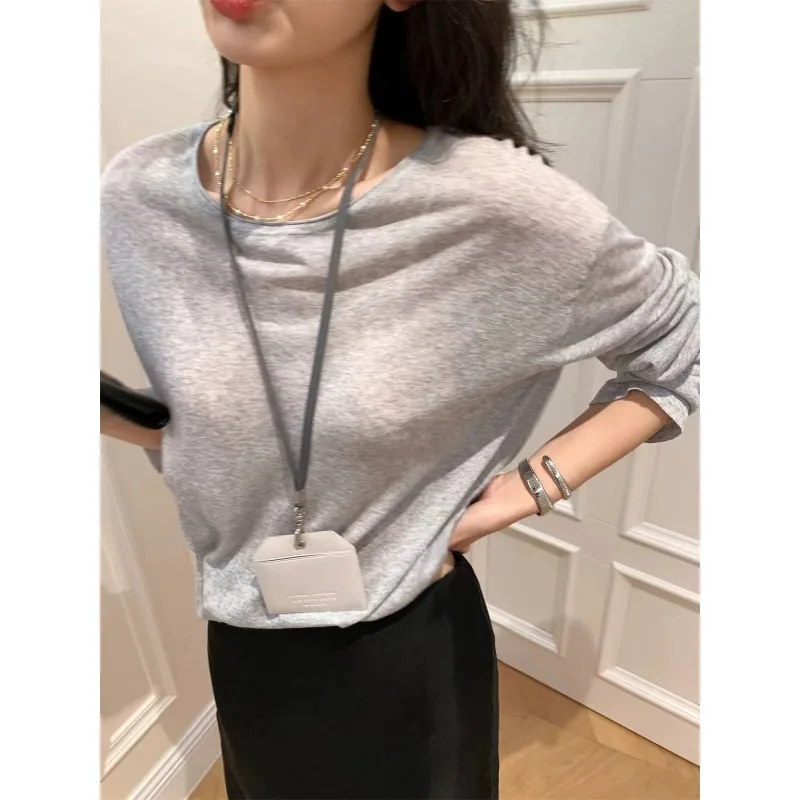 Women Solid Color Sheer Tencel Sun Protection Top Lightweight Cool Commute Basic Shirt