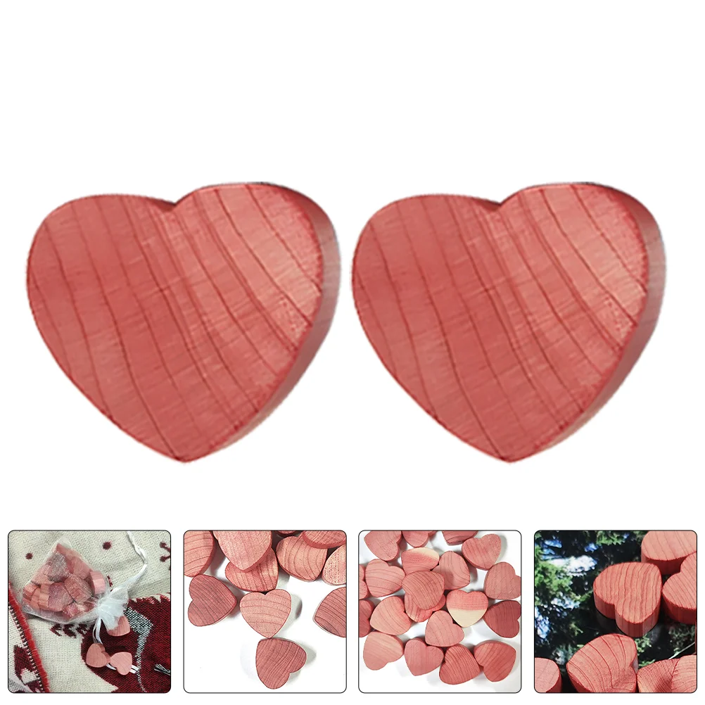 20 Pcs Loving Cedar Blocks Chips for Drawers Natural Deodorant Fragrant Wood Heart Shaped Freshener