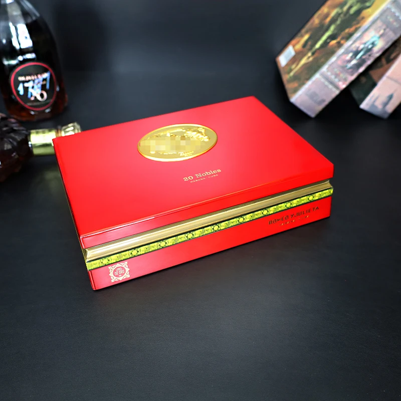 

Cigar Box Bright Red Solid Wood Box Smoking Accessories Cigare Electronique Travel Accessories Tobacco Pipe Accessories LOGO