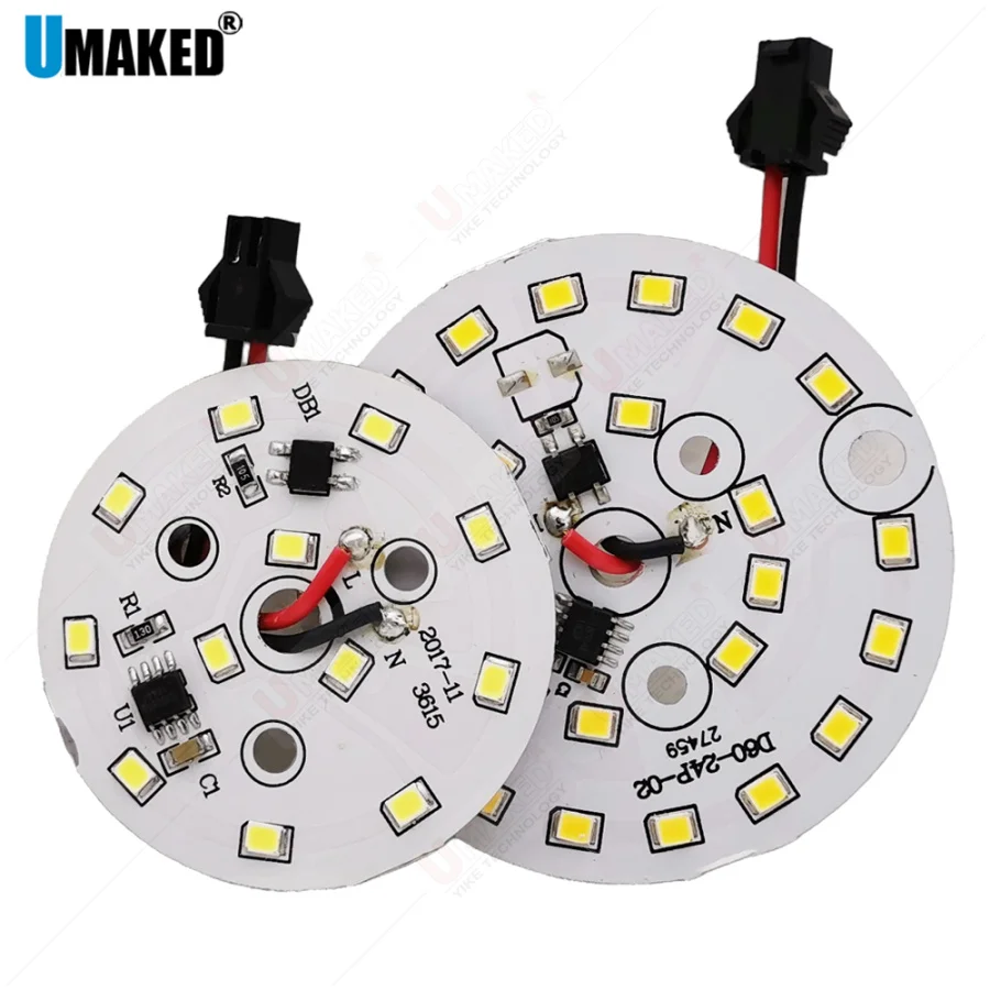 5pcs 3-18W 220V Led downlight source with 15cm JST Driverless led pcb with smd integrated IC driver for downlight, ceilig lamp