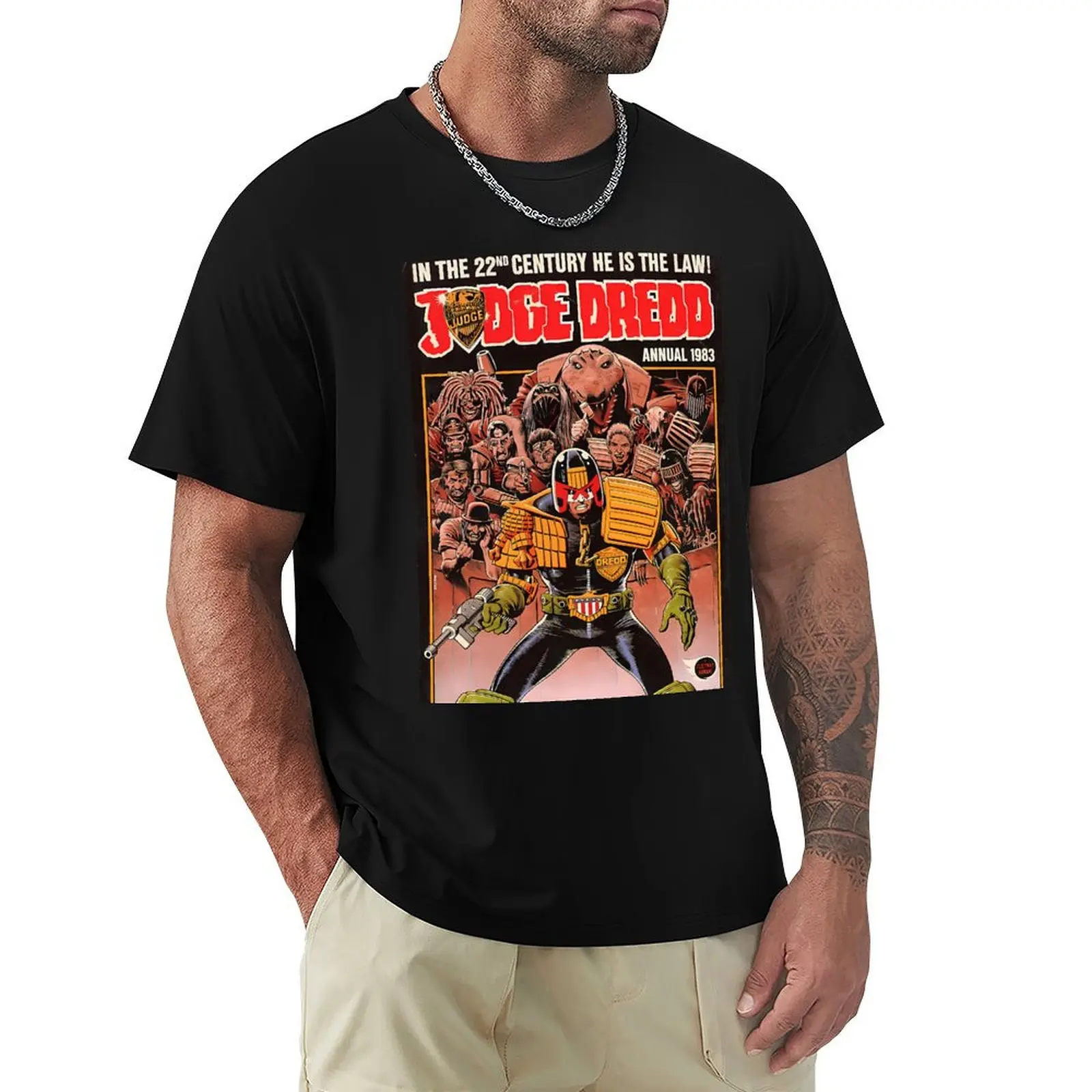 

I Am The Law - Vintage Comic T-Shirt T-shirts oversize fashion shirts funny shirt cotton mens graphic t-shirts funny