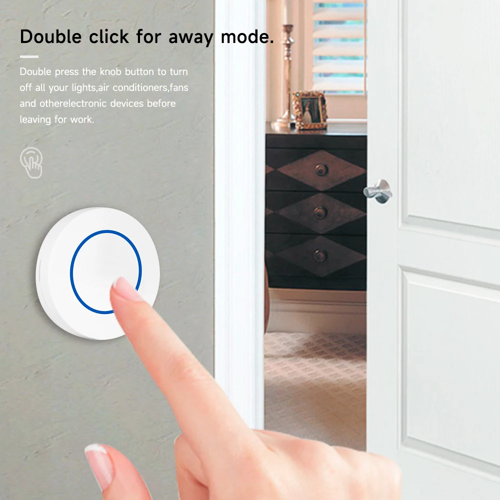 Tuya Zigbee Smart Switch Wireless Wall Push Button Scene Switch Controller Battery Powered Smart Home Smart Life Need Gateway