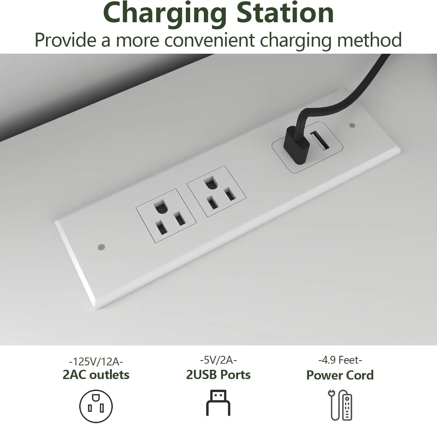 MELfur ser-Commode blanche avec prise de courant, commode avec lumière LED, moderne, commode de proximité pour Cisco, double largeur, 6