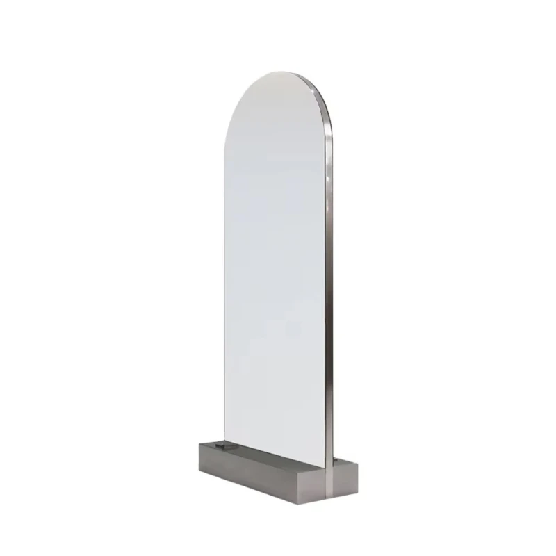 

Modern hairdressing mirror station stainless steel frame styling station salon mirror