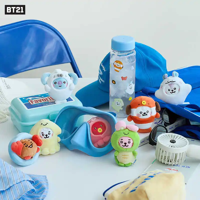 Gifts BT21 Tata Octopus Turtle Cooky Ocean Friend Ugly Fish Chimmy Plush Doll Shooky Pendant Cute Cartoon Bag Pendant Keychain