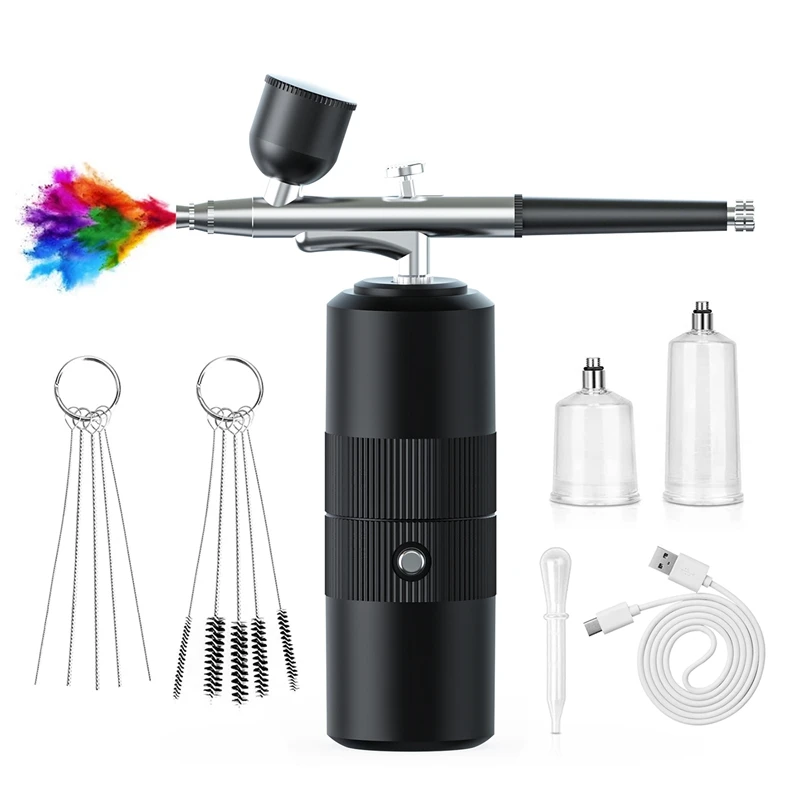 

Black Plastic Oxygen Injector Protable Airbrush For Nails Art Paint Air Compressor Nano Fog Mist Spray Manicure DIY Cake Sprayer