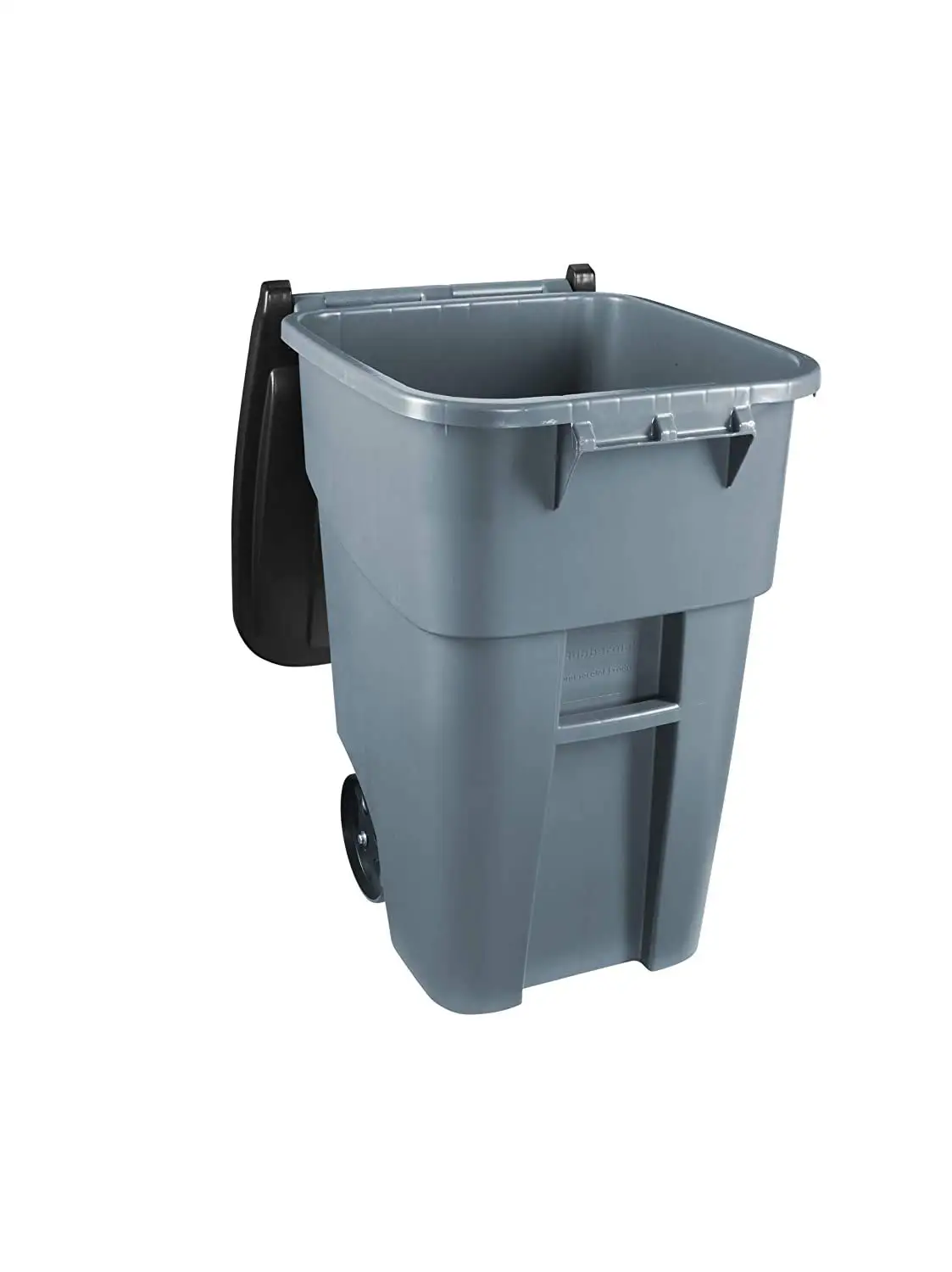 2-Pack Rollout Trash/Garbage Can Wih Wheels, 50 GAL, Gray and Blue Recycling, for Offices/B