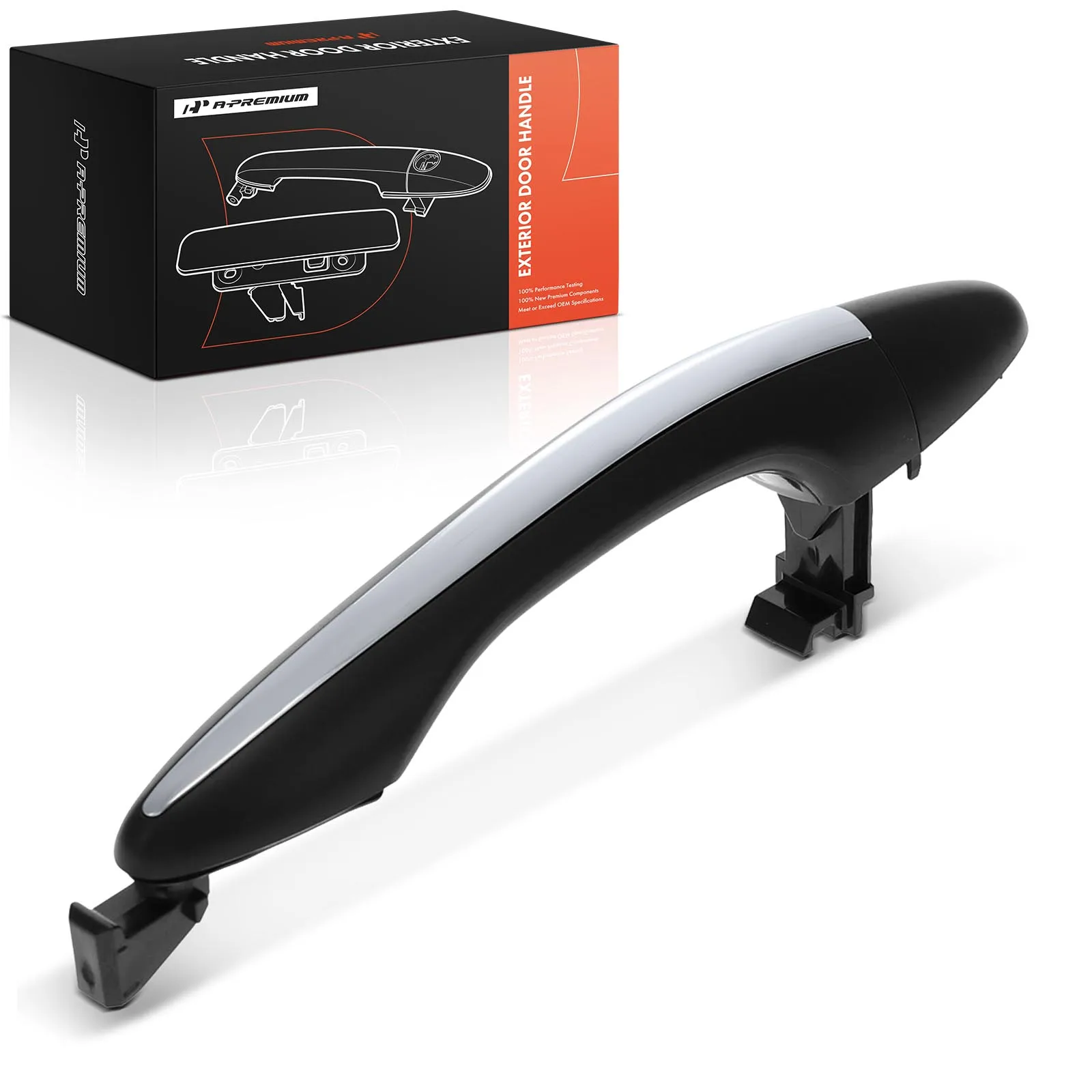 A-Premium Rear Driver or Passenger Side Black & Chrome Exterior Door Handle for Kia Optima 2011-2016