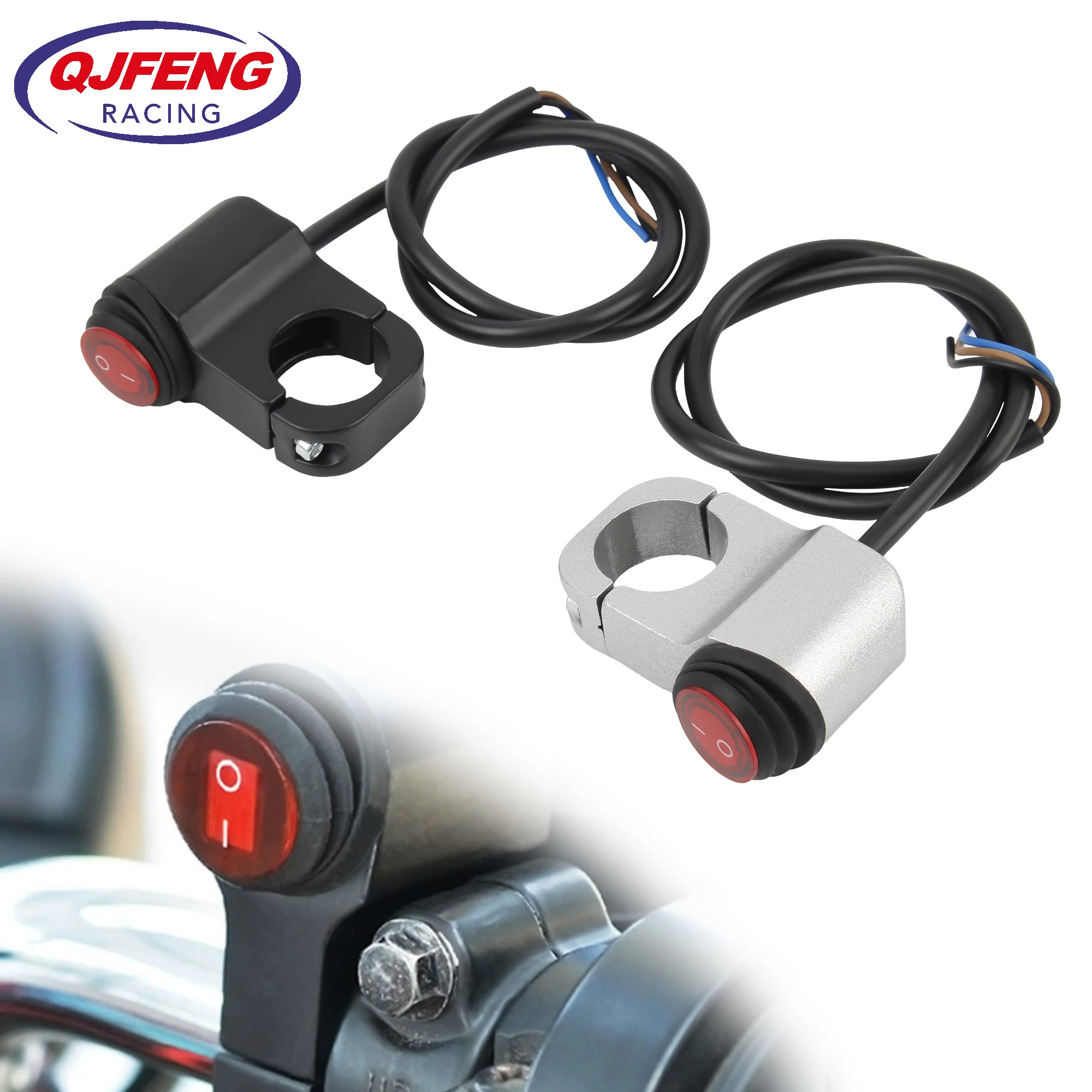 

ATV Motocross Handlebar Light Switch 12V 22mm Waterproof Headlight Fog Spot Lamp ON/OFF Scooters Modified Accessories