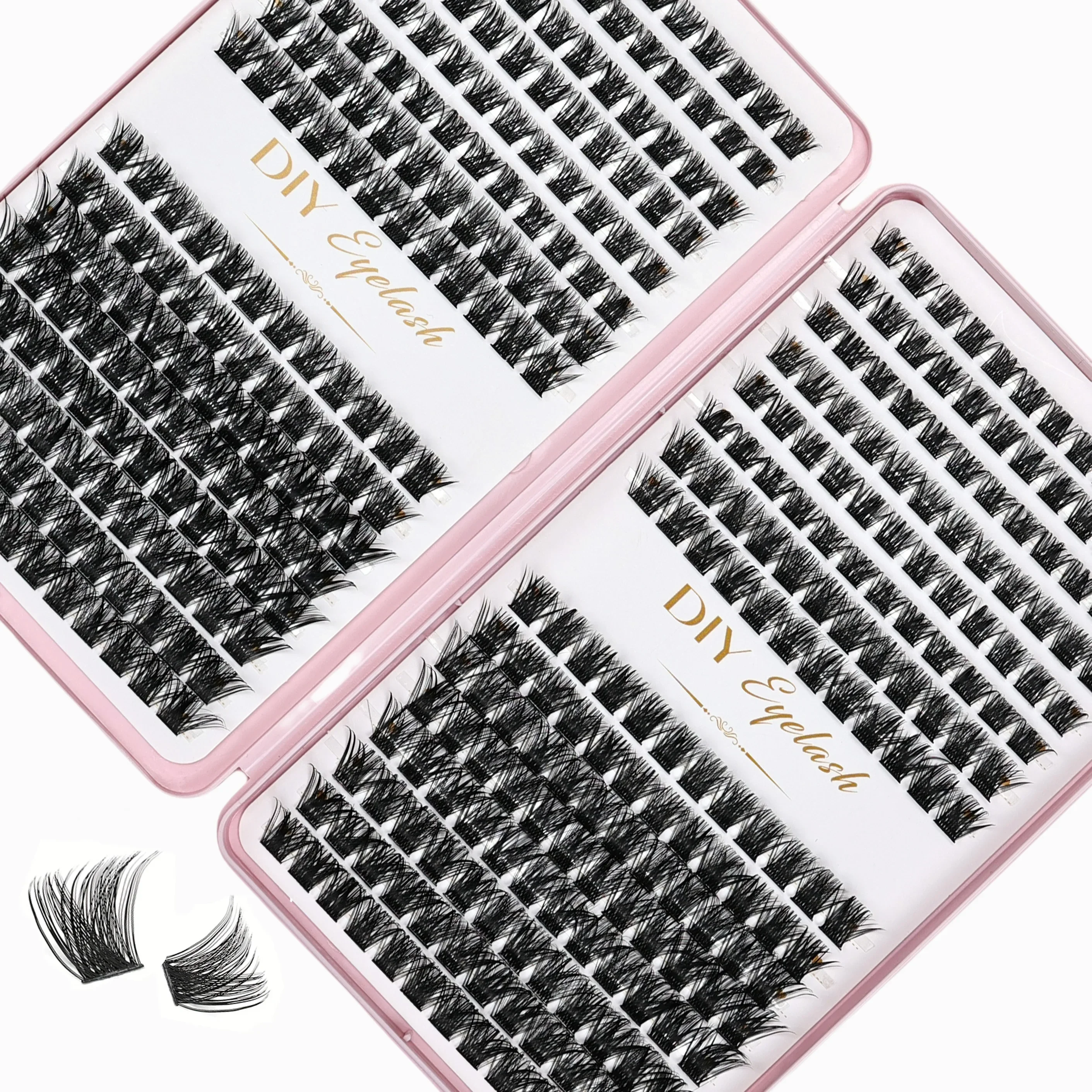 Eyelash Extension Kit with 384pcs Eyelash Extension Kit Set with Bond, Sealant, and Tweezers