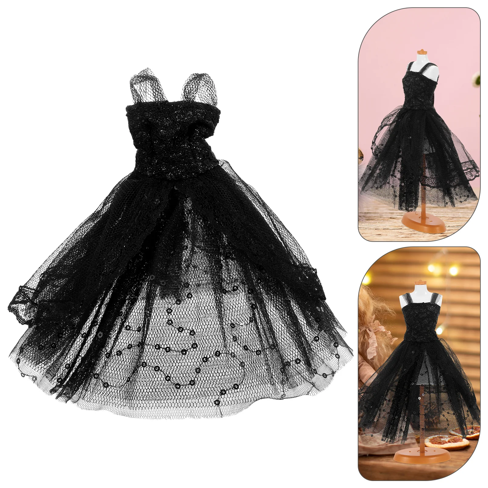 

Tutu Baby Dolls Black Outfits for Girls Skirt Wedding Party Attire Costume Cloth Fancy Dress Clothes