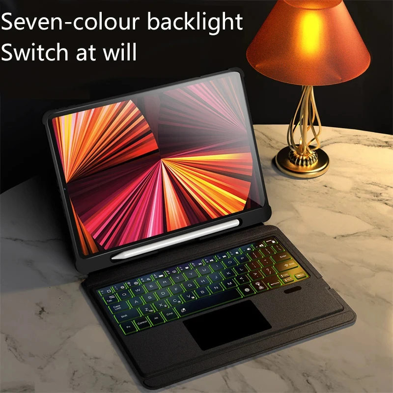 Obrázek 5: Nový klávesnice pro jablko chytrý klávesnice pro Ipad pro12.9-inch (2018–2022) all-in-one Bluetooth magnetický chytrý navázání klávesnice