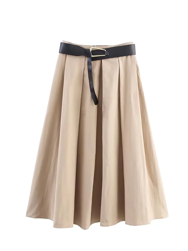 

HH женская мода винтажная накидка с поясом на молнии тонкая длинная юбка женская с высокой талией элегантная вечерние плиссированная повседневная юбка Mujer