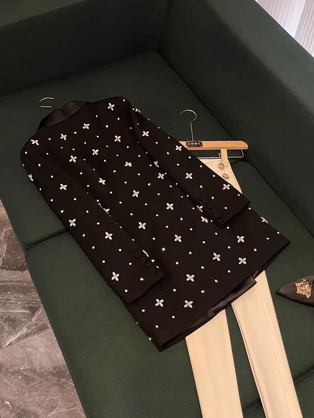 Ele ort op maat gemaakt pak Dr met zware kralen en diamanten versieringen voor herfst winter luxe Faion dames Dr