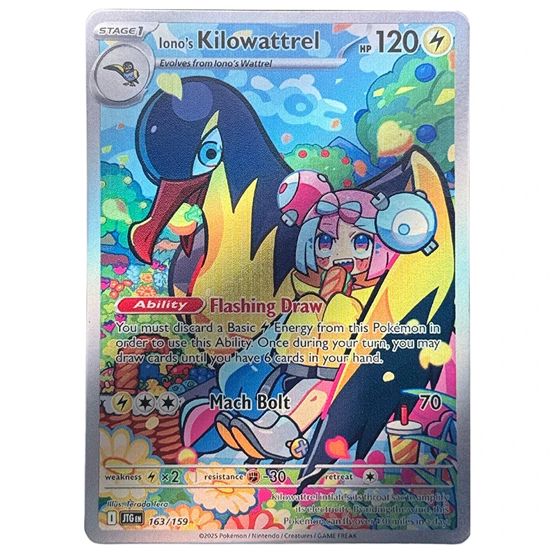 Anime Pokemon fai da te ACG Iono gioco da tavolo lamina d'oro laser riflessione carte da collezione giocattoli per ragazzi regalo di compleanno di Natale