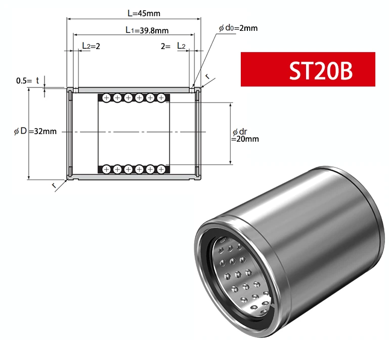 Original New  LM stroke linear bushing ST ST20B linear bearing