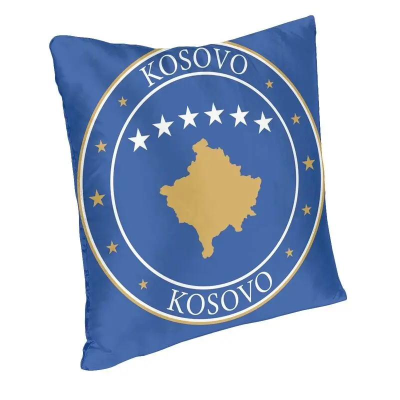 Luxury Flag Of Kosovo Cushion Cover for Sofa Velvet Kosovar Map Pillow Case Living Room Decoration Pillowcase