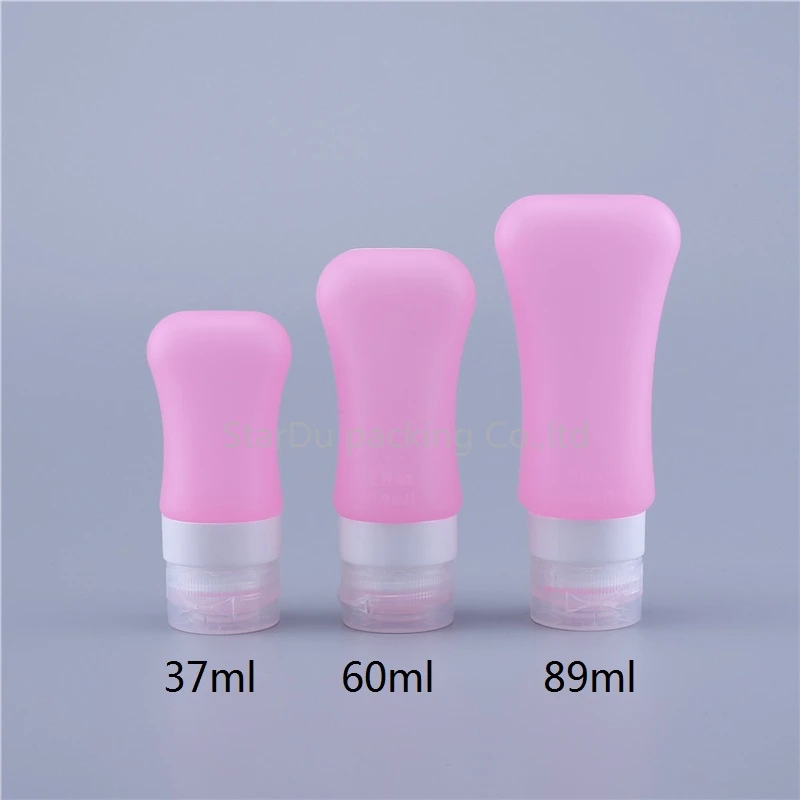 100PCS 37ML 60ML 89ML Travel Packing Silicone Press Bottles Set Lotion Shampoo Bath Container Essential Oil Cosmetic Bottle