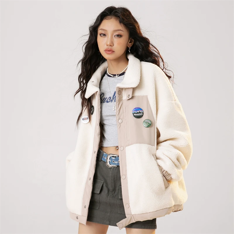 Women's Winter Plush Jacket with Faux Fur Wool Blend Coat Fashion Women Parka Men's Designer Puffer Jackets 2023 Wholesale Bulk