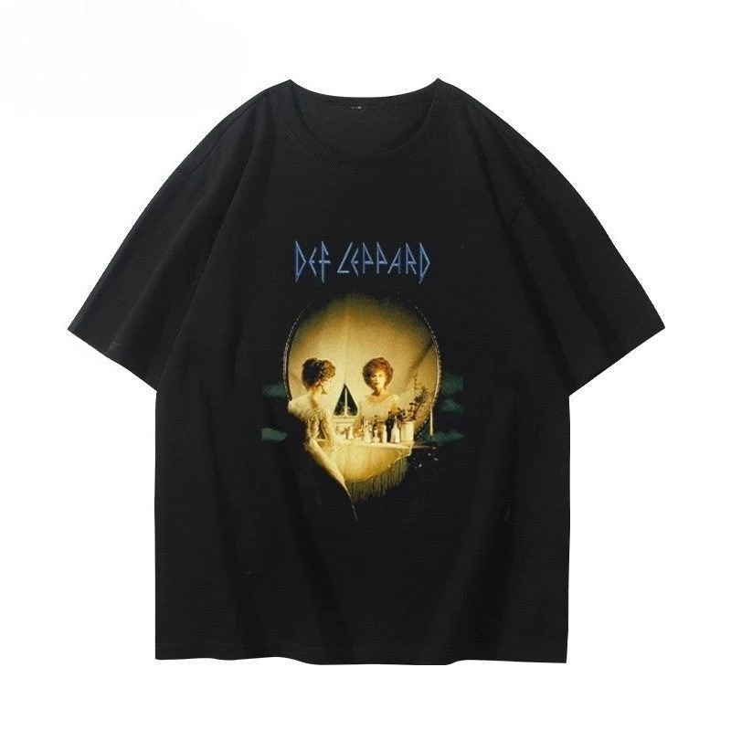 Def Leppard Band-related Short-sleeved Men's and Women's Summer American-style T-shirt