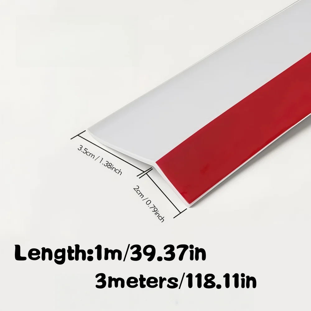 1 Stück 1m/3m x 55mm Fenster-Wasserblockierleiste Selbstklebende Balkon-Sims-Wasserabweiser Wasserdichte Winddichte Dichtungsleiste – Detail 2