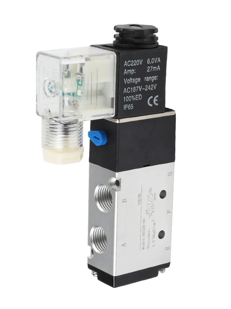 

Электромагнитный клапан 4V210-08, 5-ходовой, 2-позиционный, AC 220V, резьба 1/4 BSPT, для пневматических систем, требующих надежного включения/выключения