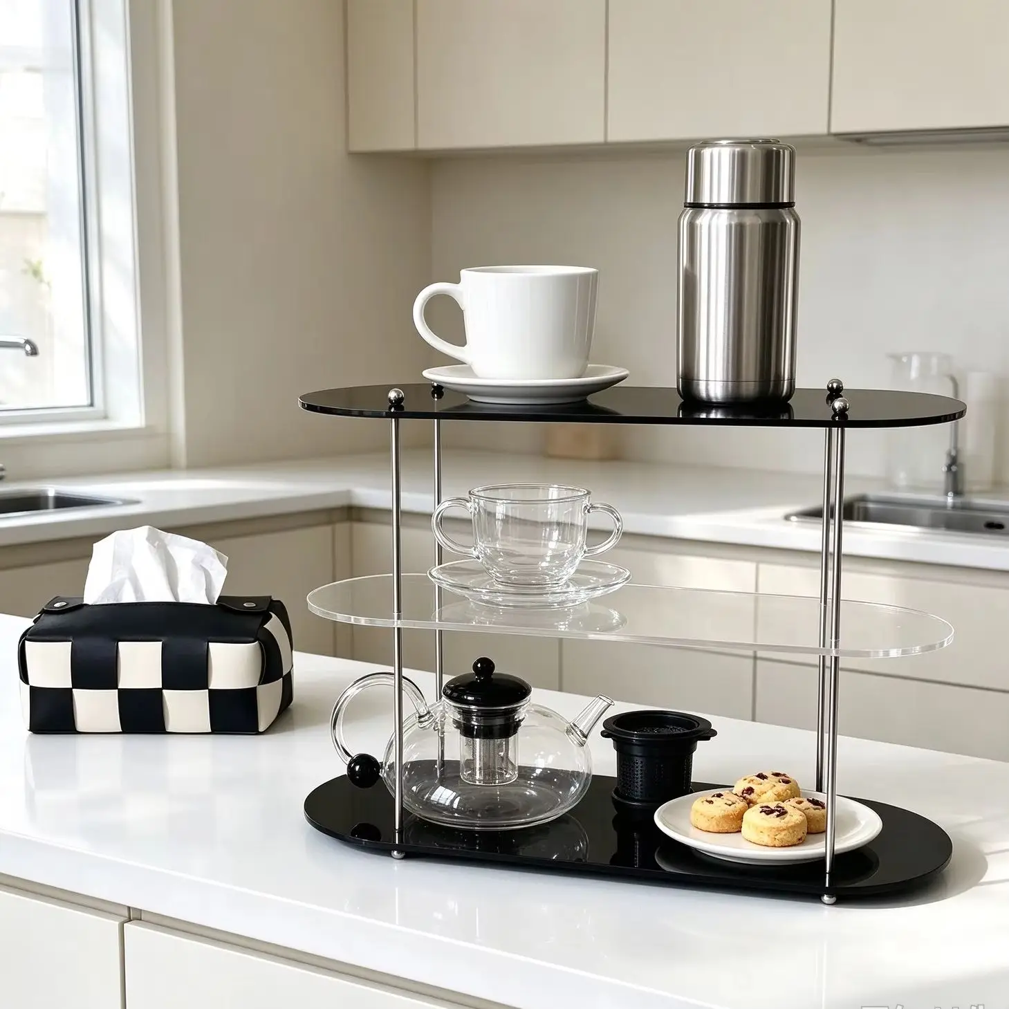 3 Layers Acrylic Desktop Storage Rack Countertop Organizer for Bathroom Makeup Cosmetic Perfume Display Shelf Vanity Table Decor