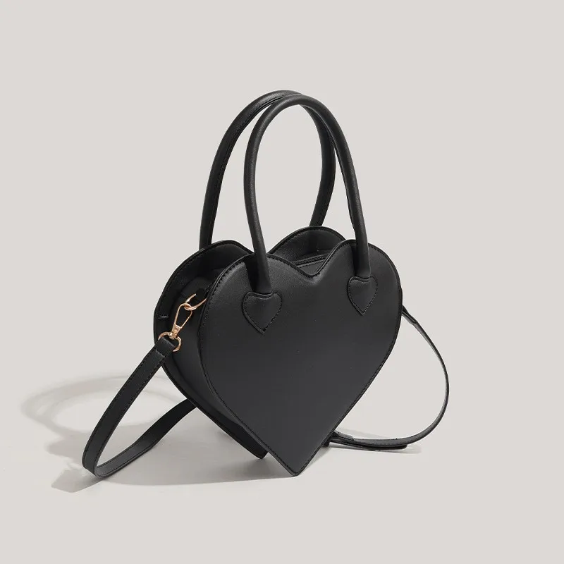 JIAERDI Harajuku خمر الحبيب محفظة المرأة حقيبة كتف جلدية سوداء السيدات النمط الياباني لطيف حقيبة يد Y2K حقيبة كروسبودي