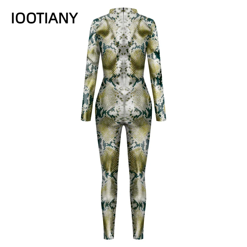 Adult Serpentine Cosplay Costume 3D Print Exercise Sexy Bodysuits Halloween Flexible Party Jumpsuit Fitness Outfit Romper Unisex