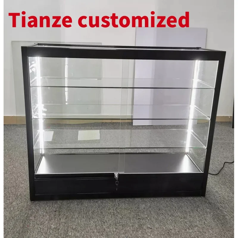 (customized)Shop Furniture Design Smoke Shop Display Show with Sliding Door Retail Show