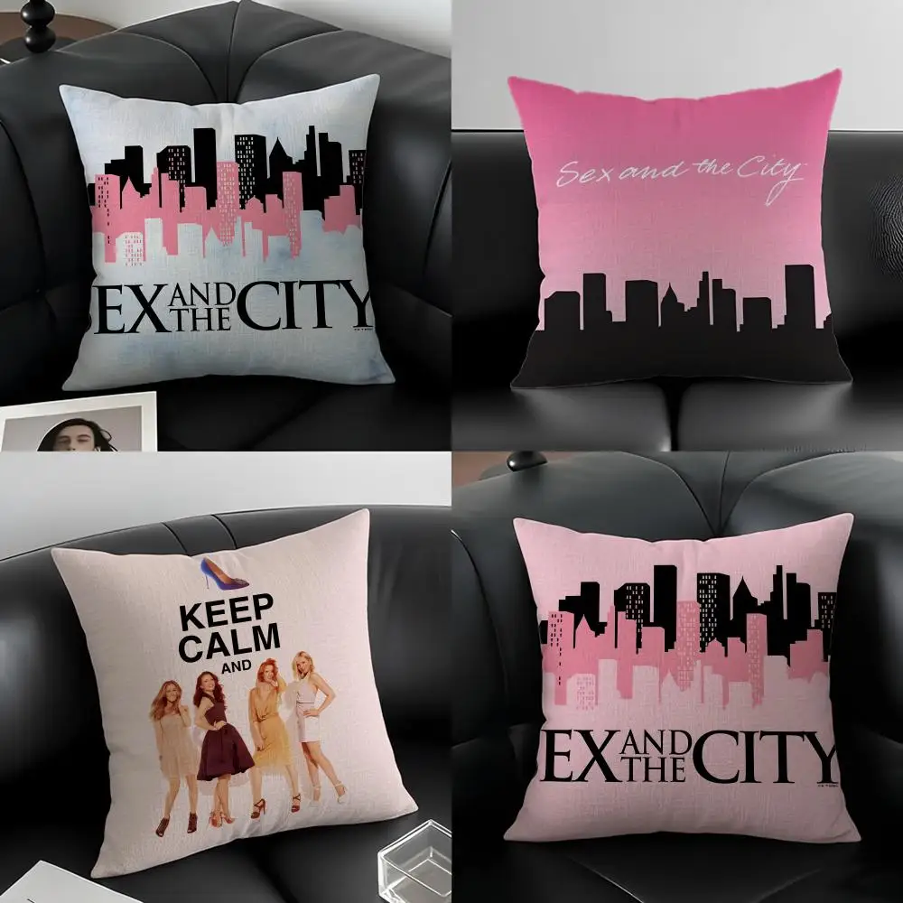 TV Series Sex and the City Cushion Cover Natural Linen Pillowcase Set, All-in-One Decor for Sofa, Bedroom & Chair