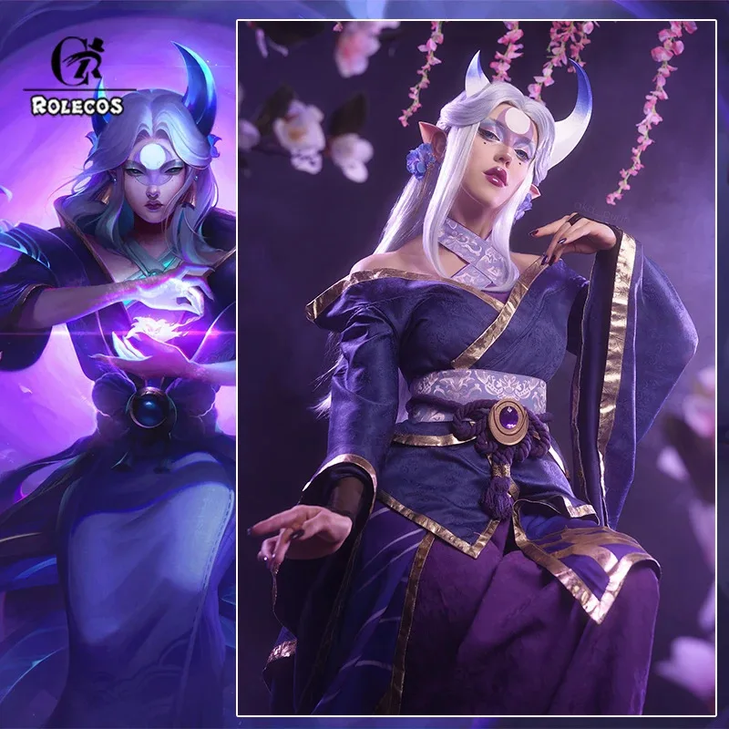 

ROLECOS Game LOL Spirit Blossom Alune Косплей Костюм LOL Женская ролевая игра Alune Кимоно Костюм Хэллоуин Полный комплект